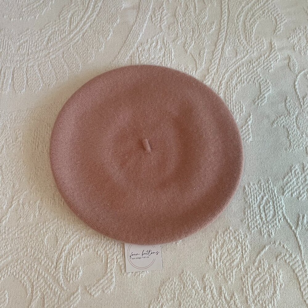NWT:  San Diego Hat Co. Wool Beret, pink, OS